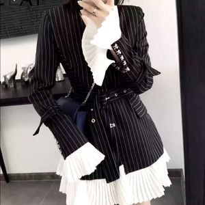 Black blazer dress with detachable skirt